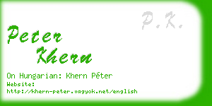 peter khern business card